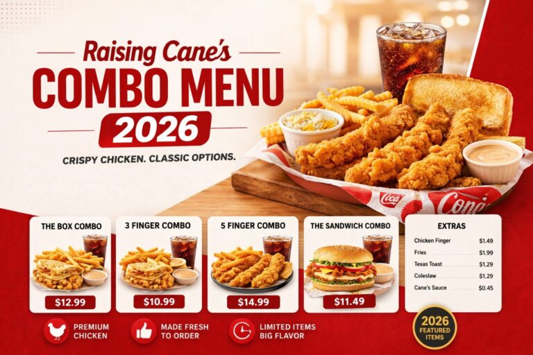 Raising Cane’s Combo Menu 2026