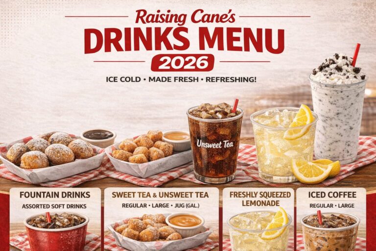 Raising Cane’s Drinks Menu (2026)